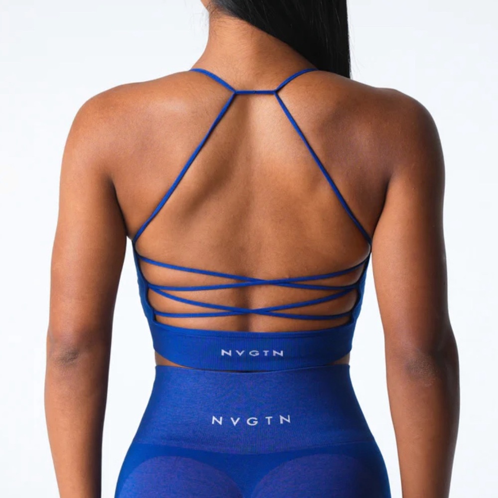 NVGTN Royal Blue Strappy Sports Crop Top